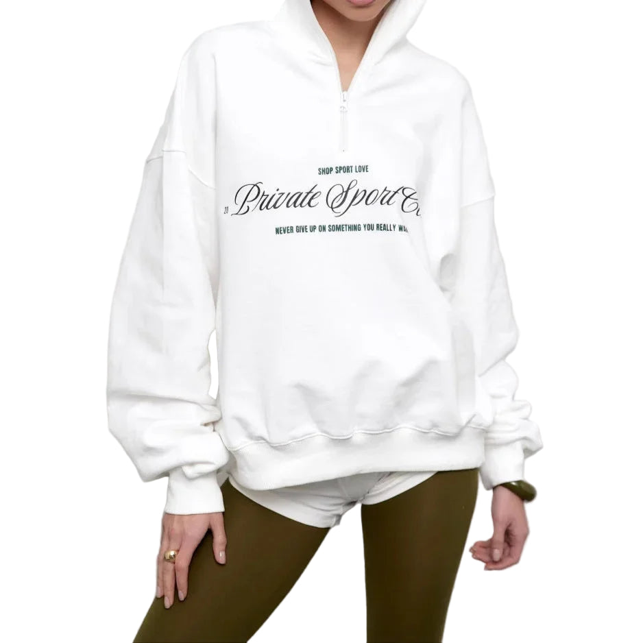 Sweat-shirt Femme Oversize à Demi-Zip 0