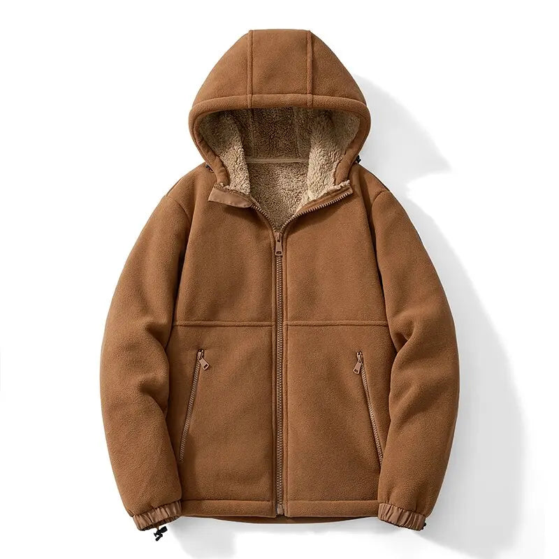 Sweat Capuche Homme Moderne avec Poches et Col Montant 0