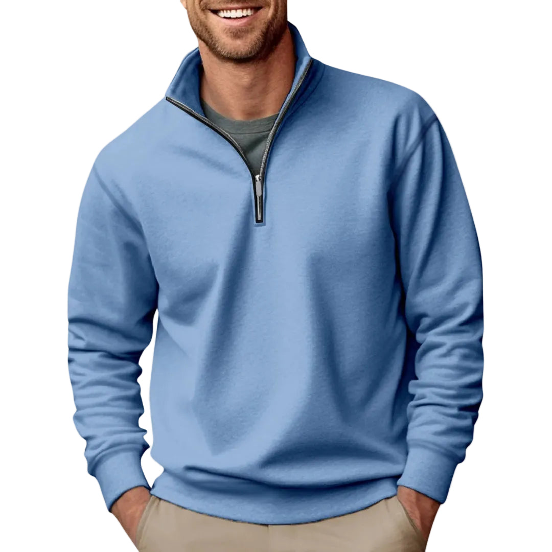 Sweat Shirt Homme Zippé Décontracté avec Col Quart 7