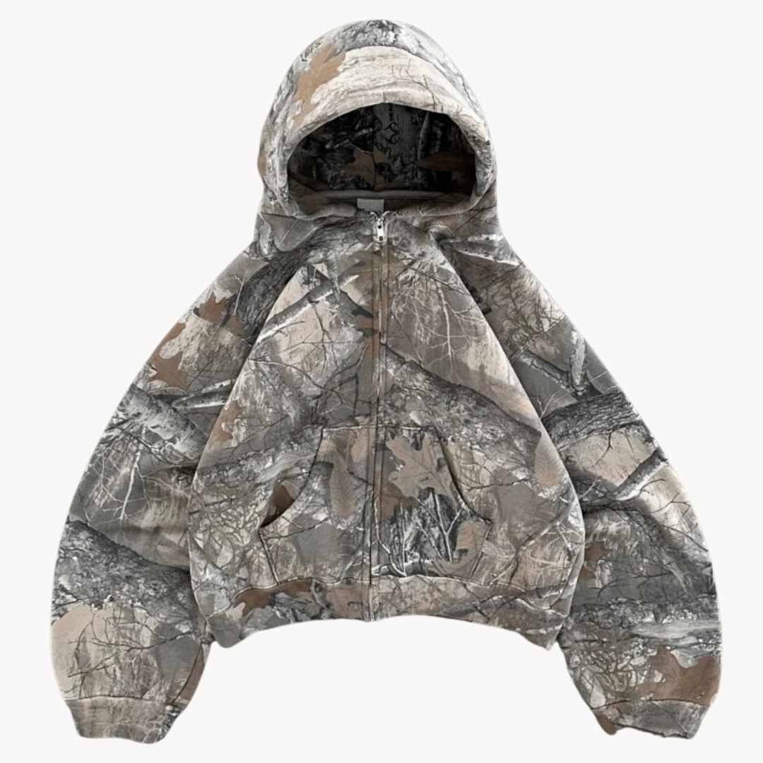 Sweat à Capuche Détendu Camouflage 6