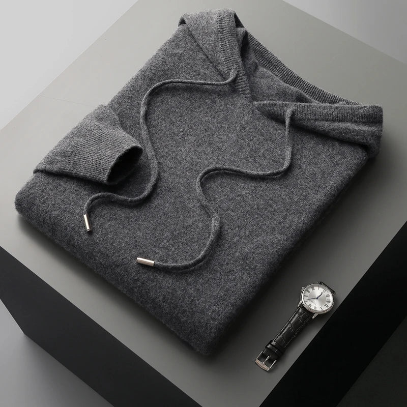 Sweat à capuche décontracté en laine mélangée 8