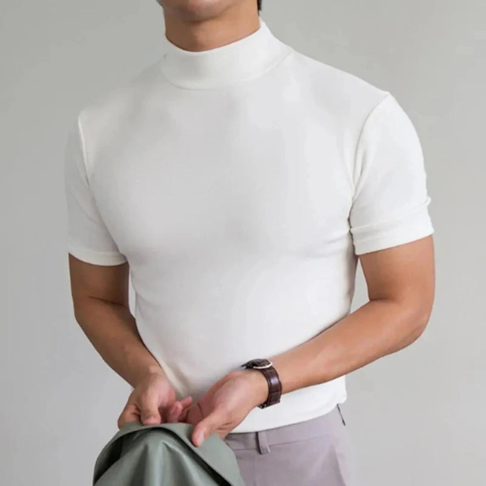 T-Shirt Homme Col Haut Polyvalent 1