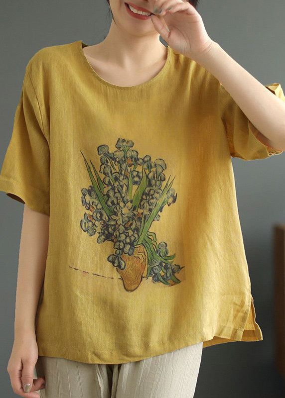 T-shirt Femme Décontracté Imprimé Col Rond Été 1