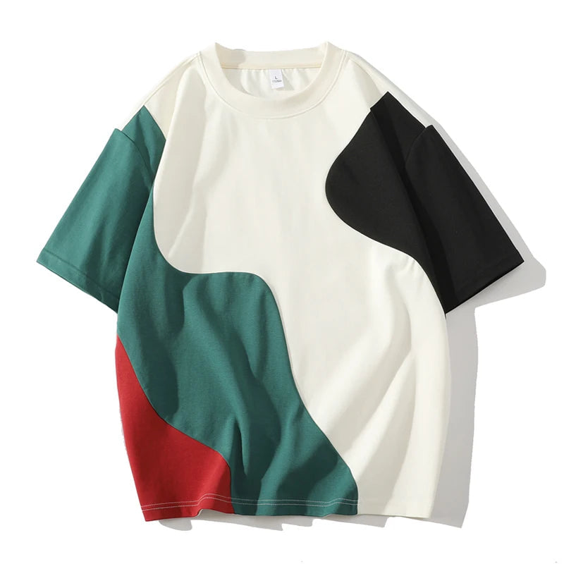T-shirt Homme à Blocs de Couleurs Modernes 3