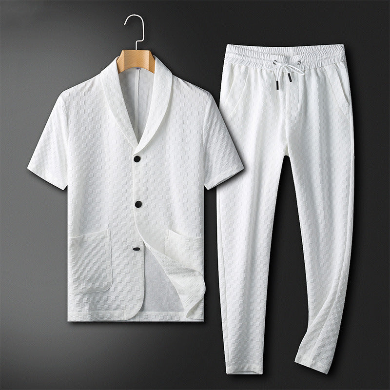 Costume Homme à Deux Pièces Moderne en Polyester 6