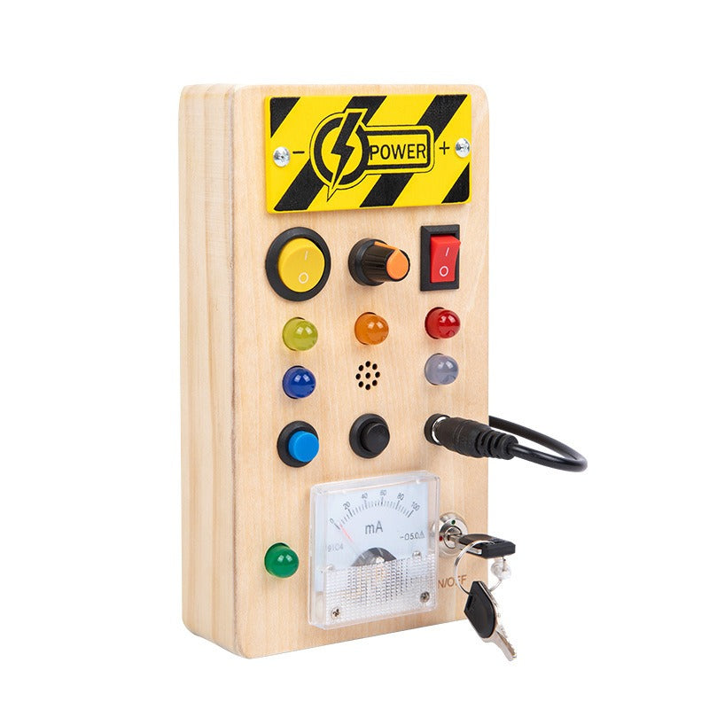 Tableau d'activités Montessori en bois avec lumières LED 4