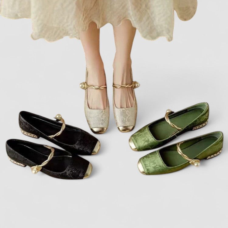 Talons Blocs à Bride Perlée pour Femmes 4