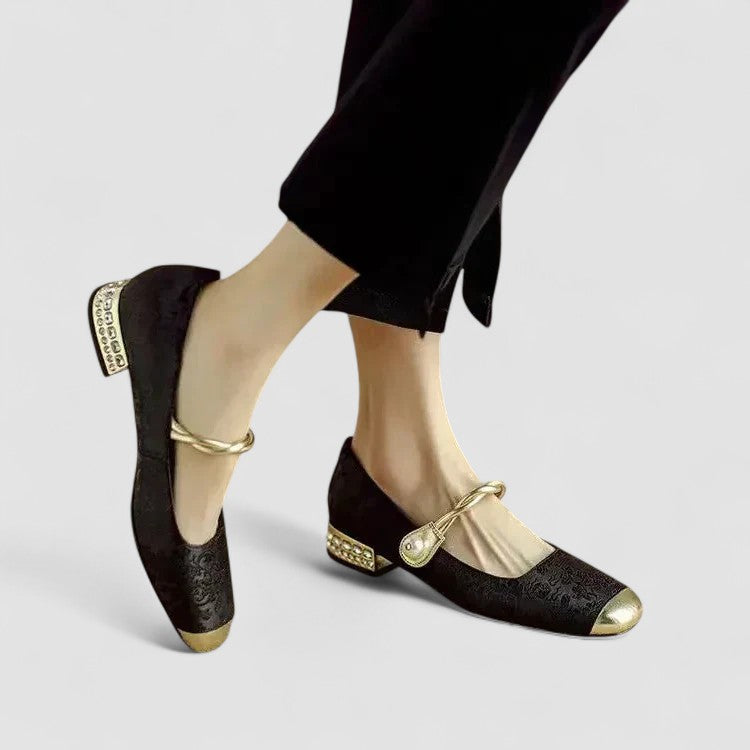 Talons Blocs à Bride Perlée pour Femmes 5