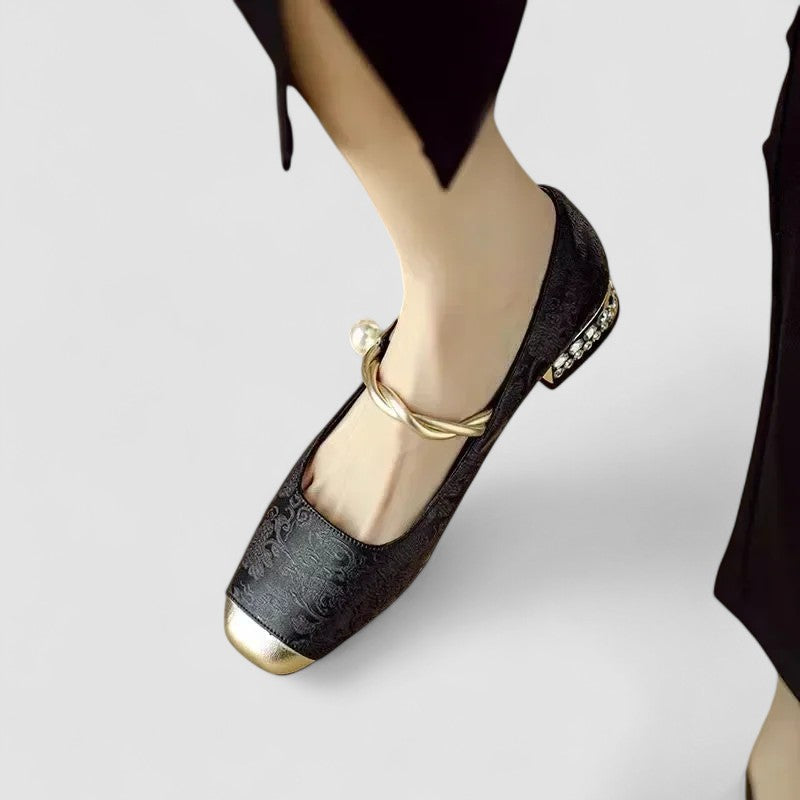 Talons Blocs à Bride Perlée pour Femmes 6