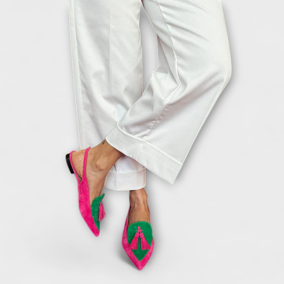 Talons Femme Slingback avec Pompons 0