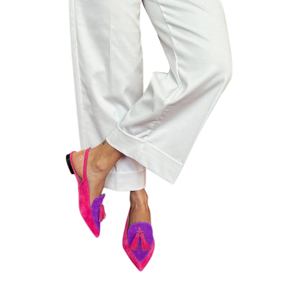 Talons Femme Slingback avec Pompons 2