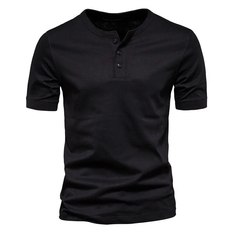 Tee Shirt Homme Col Élégant Coton Respirant