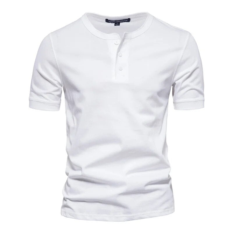 Tee Shirt Homme Col Élégant Coton Respirant