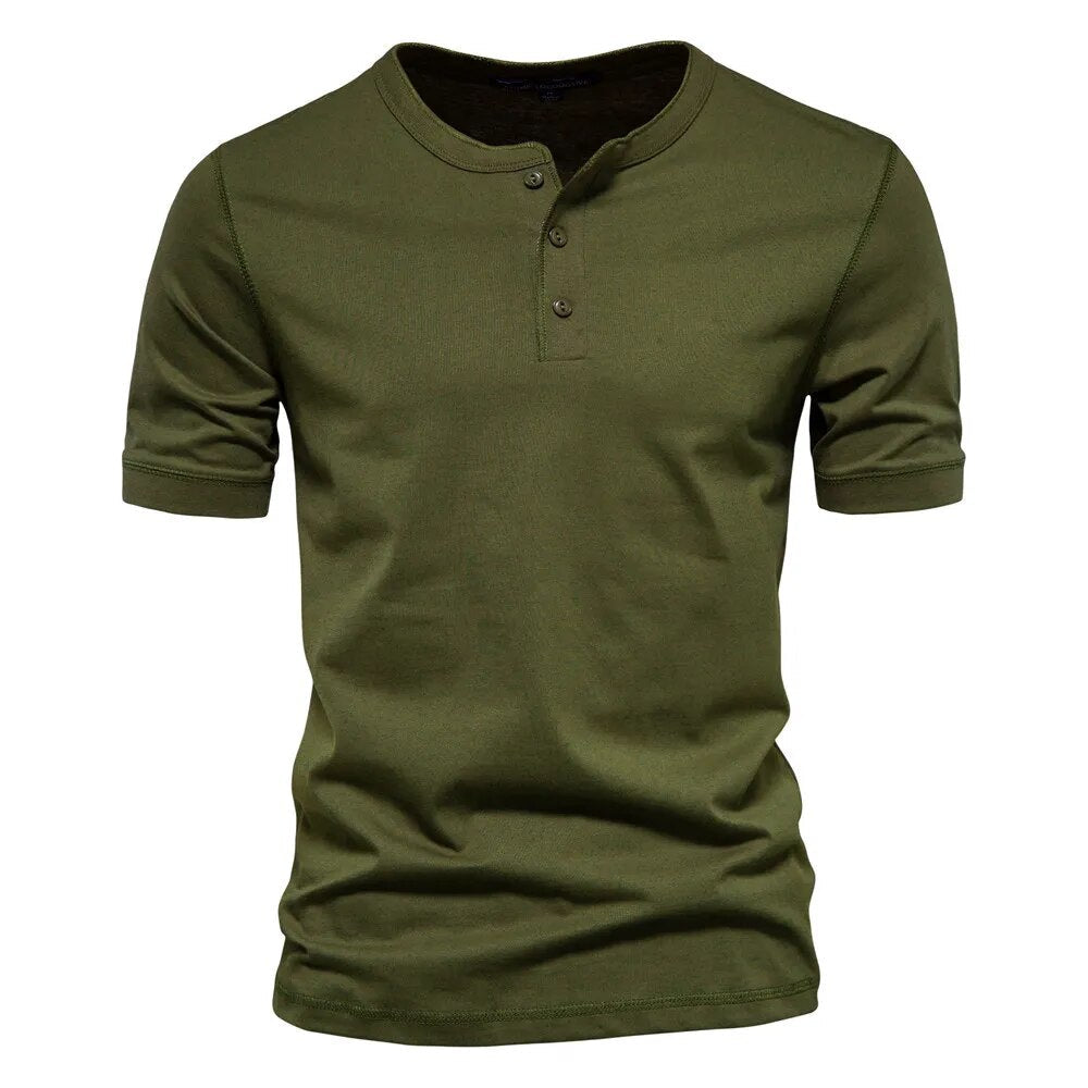 Tee Shirt Homme Col Élégant Coton Respirant