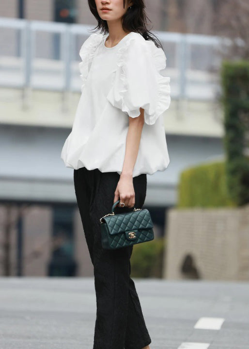 Top Blanc Femme à Volants Style Estival 2