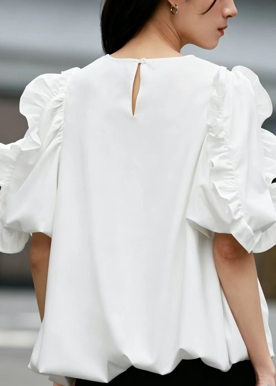 Top Blanc Femme à Volants Style Estival 4