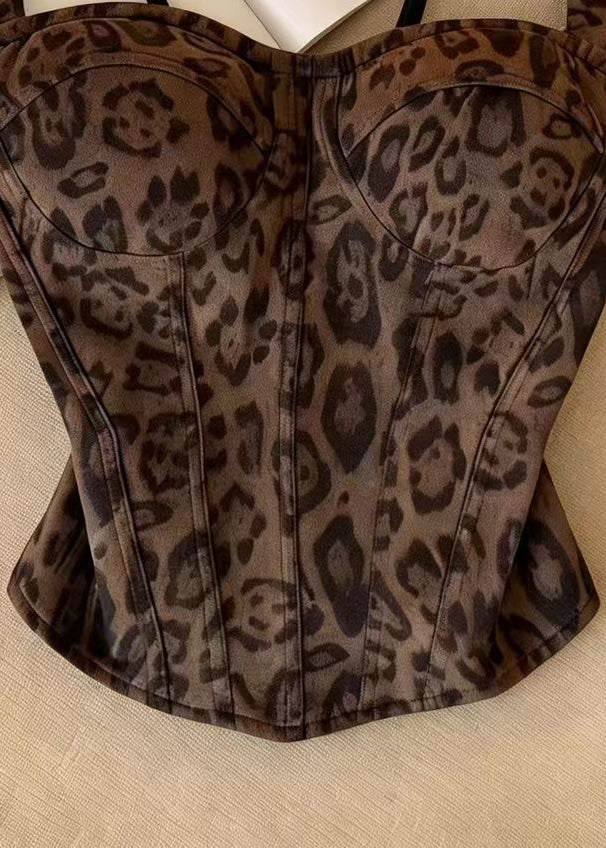 Top Bustier Femme Style Léopard à Coupe Ample 1