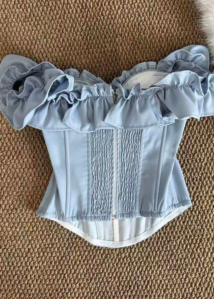 Top Bustier Femme à Volants Style Estival 1
