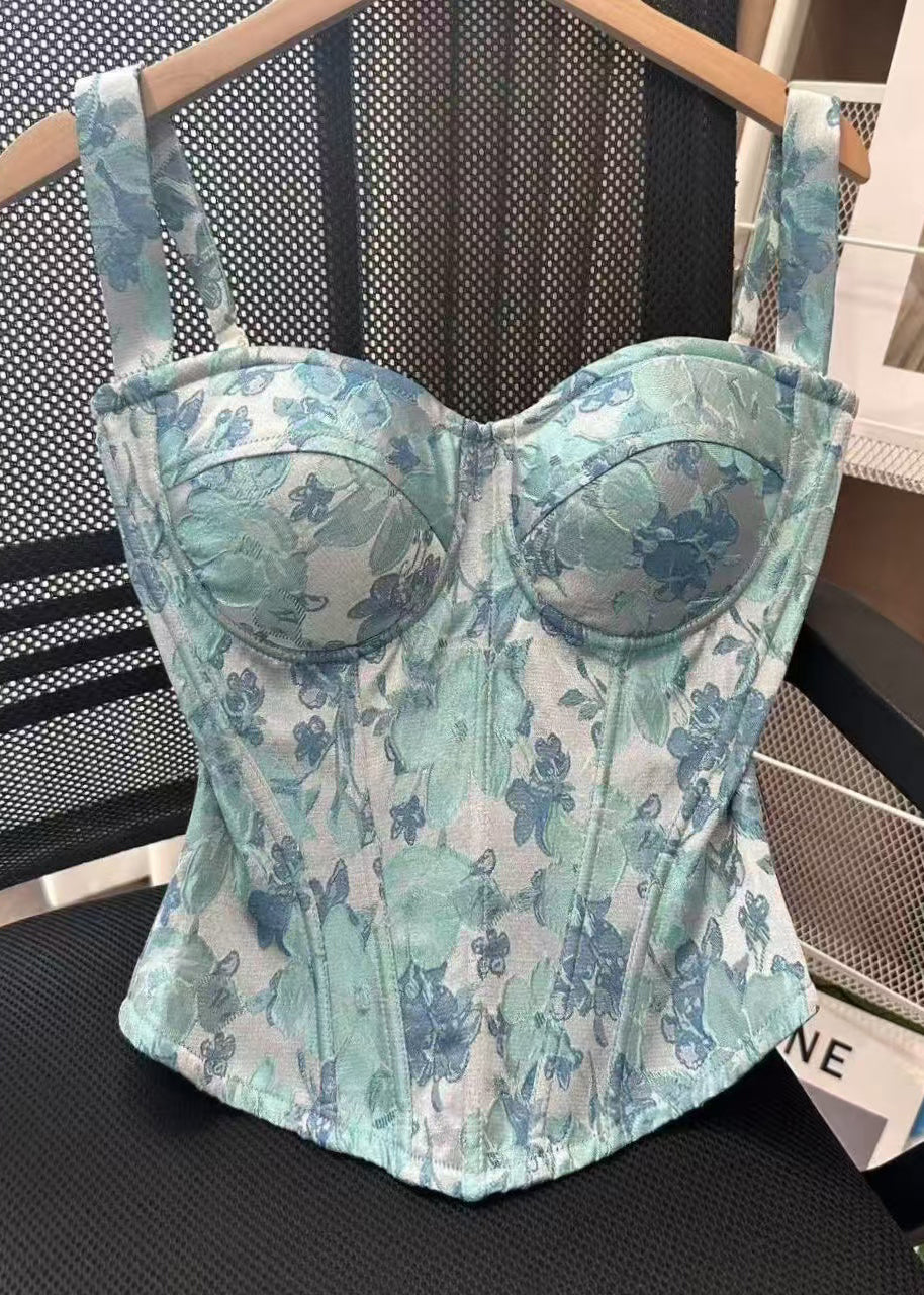 Top Caraco Femme Style Jacquard à Motif Arêtes de Poisson 0