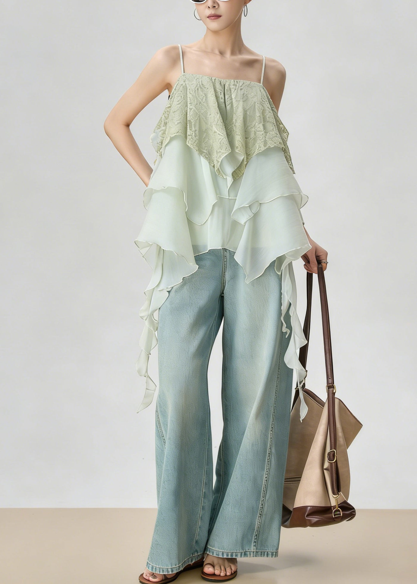 Top Femme Asymétrique Superposé Style Décontracté 2