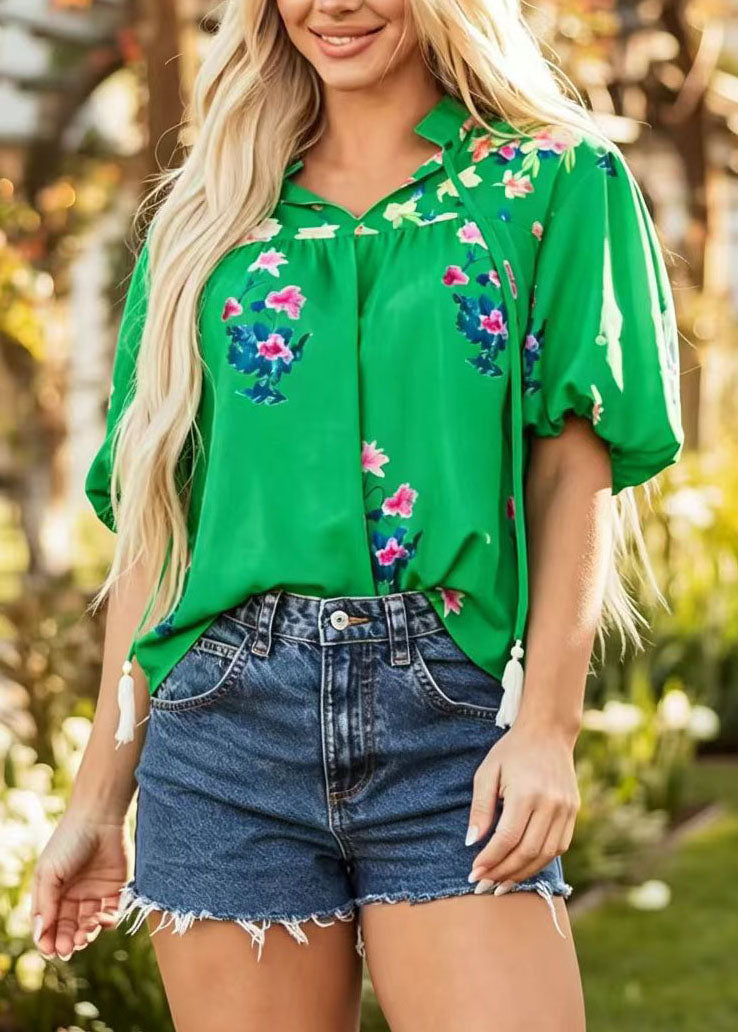 Top Femme Boho Col V Frangé Estival 2