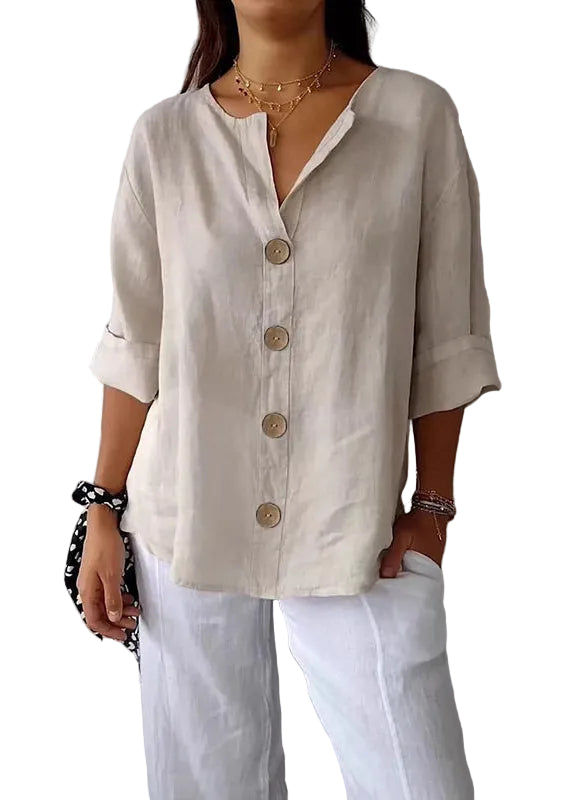 Top Femme Col V Imprimé Patchwork Style Bohème 0