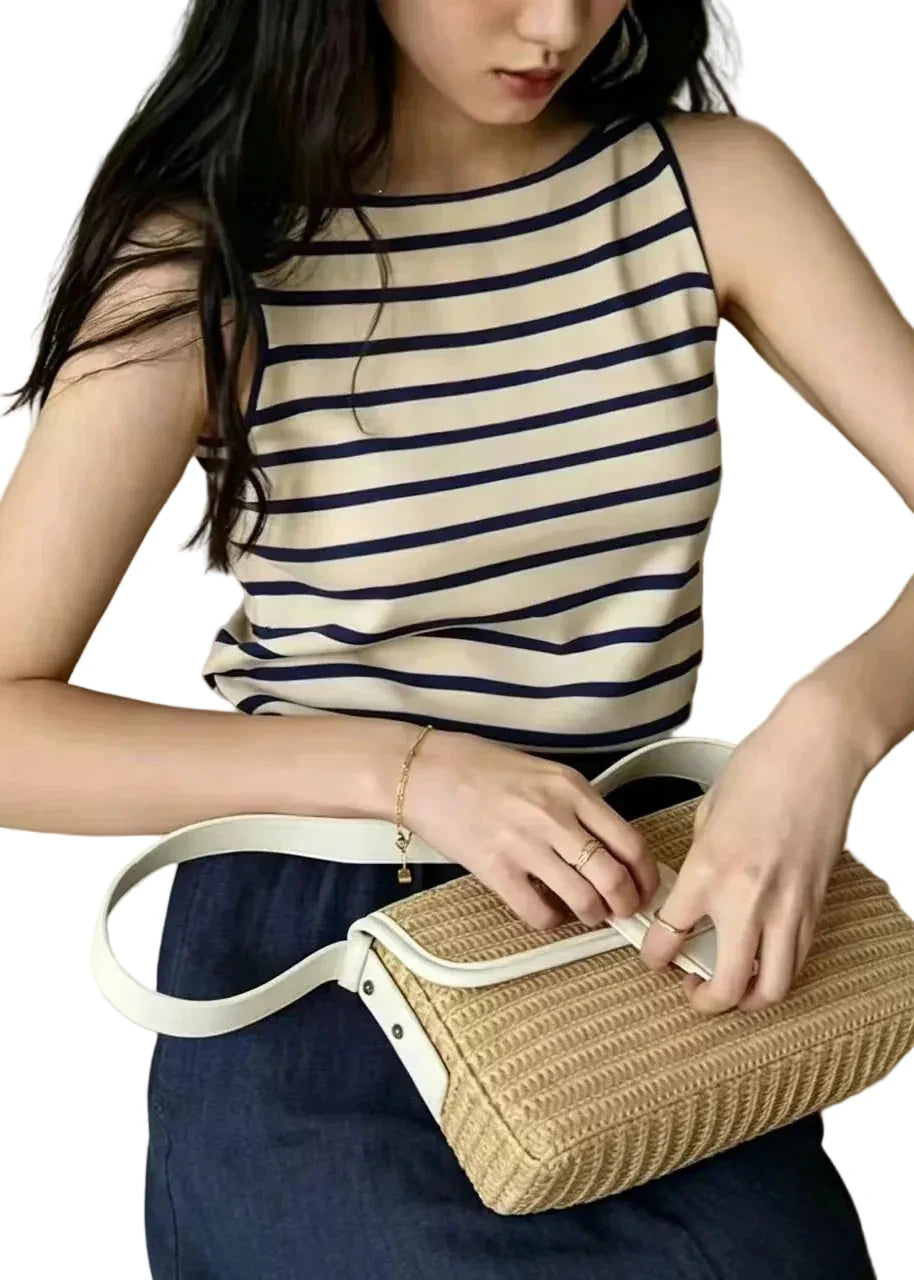 Top Femme Rayé Décontracté Sans Manches 0