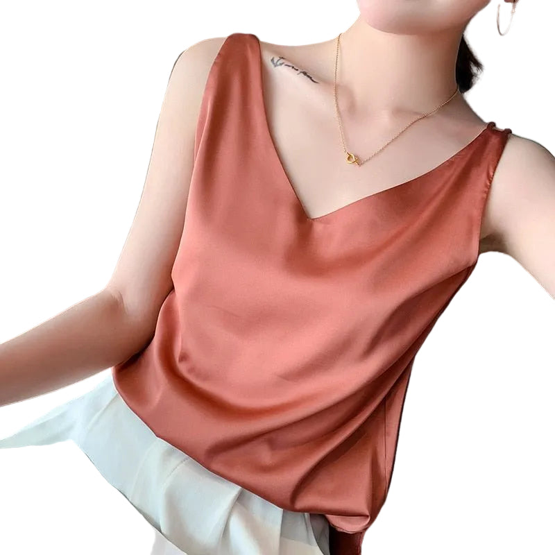 Top à col en V pour femmes Chic 3