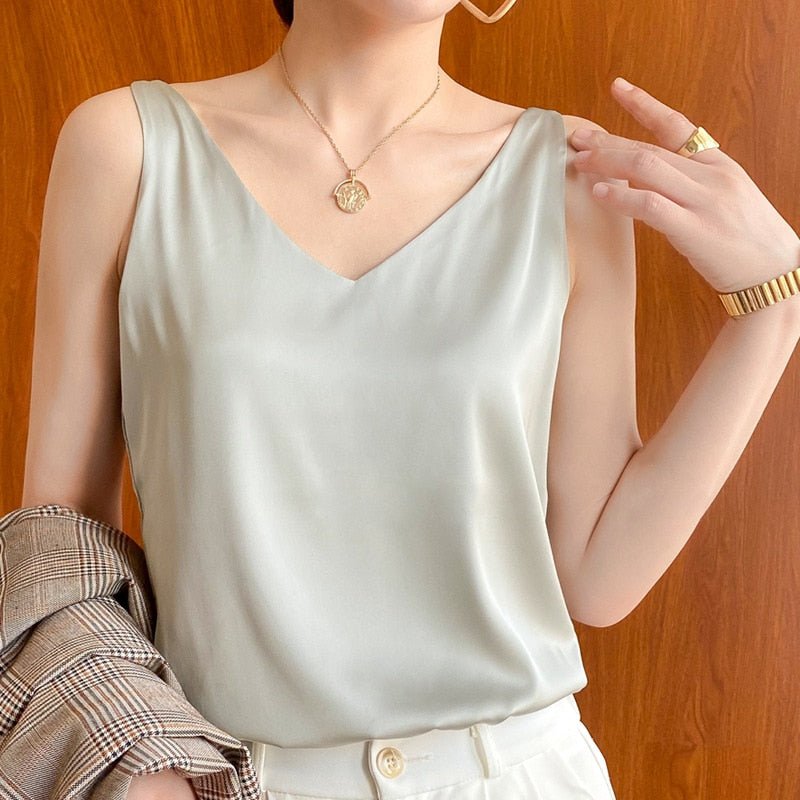Top à col en V pour femmes Chic 5