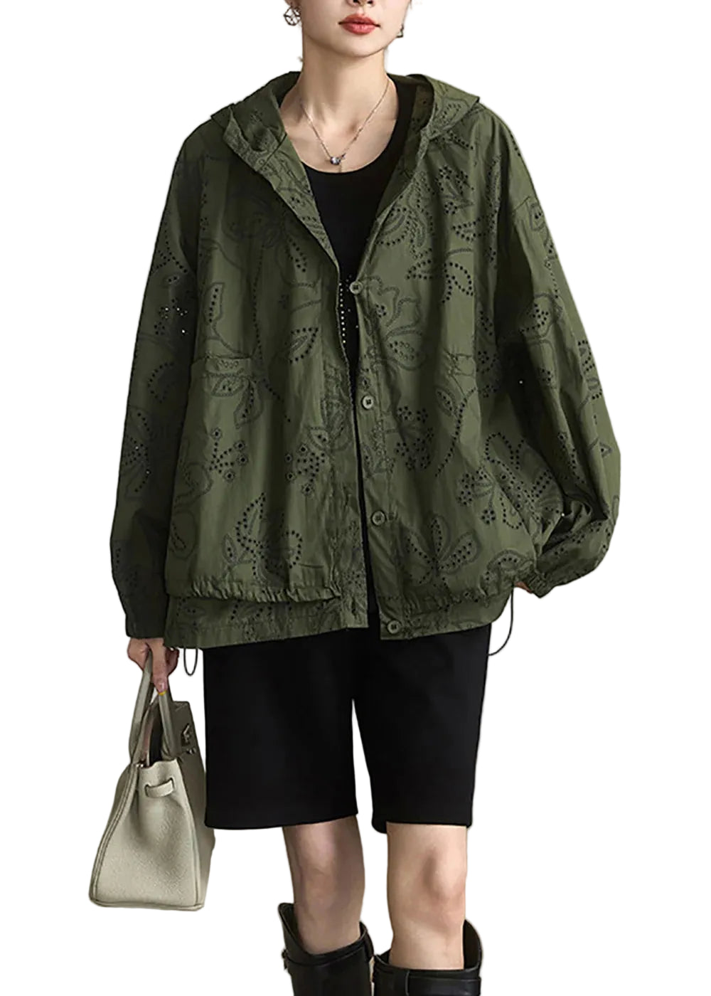 Trench-coat Femme Grande Taille Style Décontracté à Capuche 0