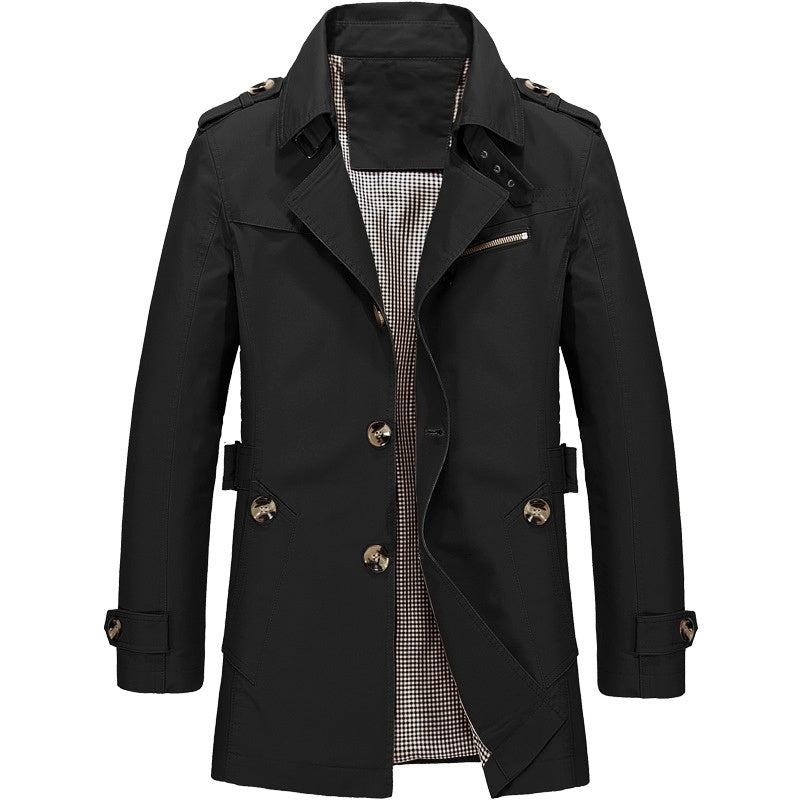 Trench Coat Homme Double Boutonnage Tissu Structuré 8