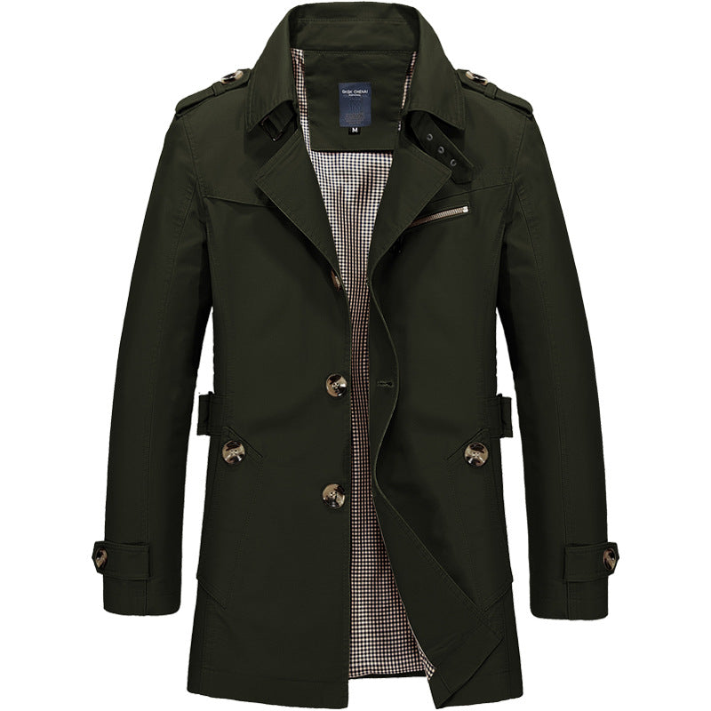 Trench Coat Homme Double Boutonnage Tissu Structuré 9