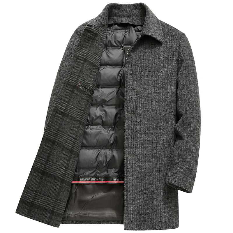 Trench Femme Classique À Motif À Carreaux Avec Duvet Amovible 0
