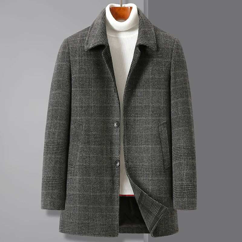 Trench Femme Classique À Motif À Carreaux Avec Duvet Amovible 2