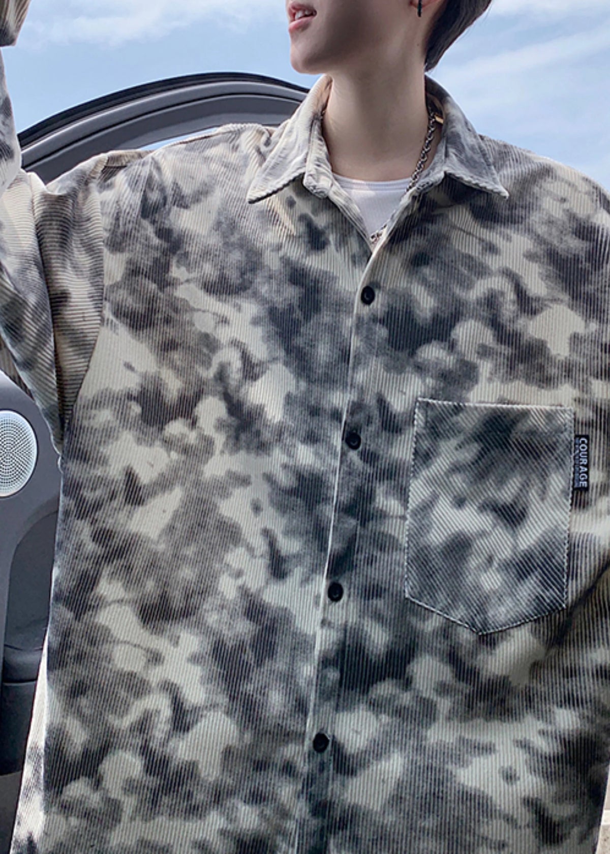 Trench Homme Oversize Moderne Tie-Dye 1