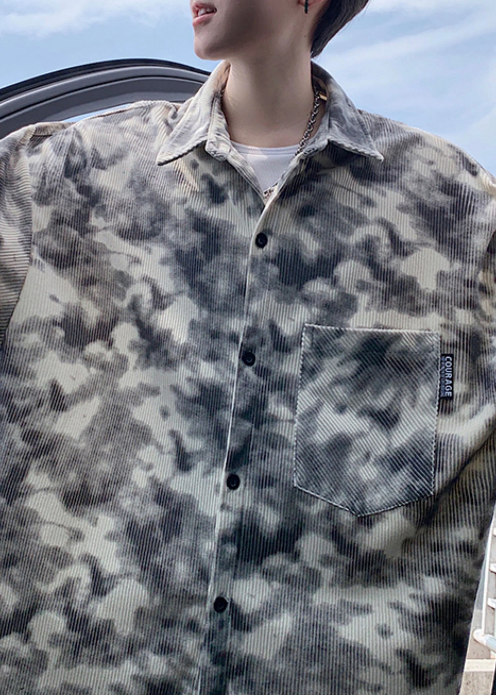 Trench Homme Oversize Moderne Tie-Dye 4