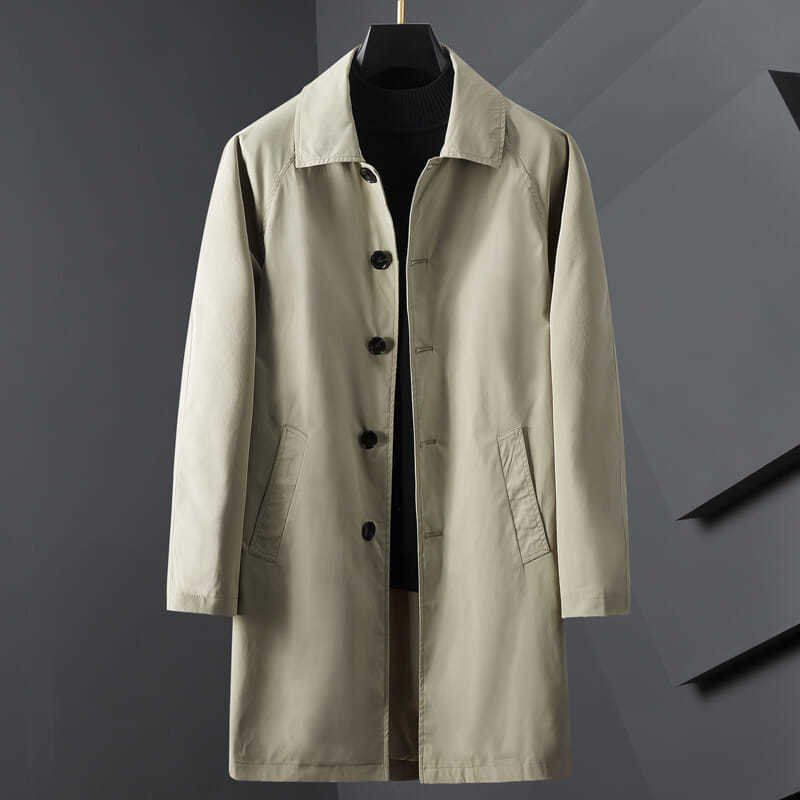 Trench Long Femme Classique avec Poches Latérales 1