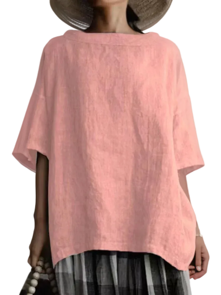 Tunique Vintage Oversize Femme avec Encolure Bateau 4