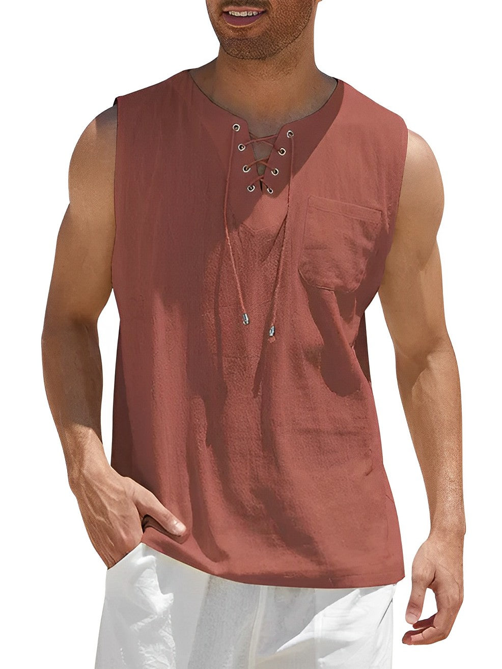 Variant image for Haut Homme Coton Respirant Manches Courtes Casual-31