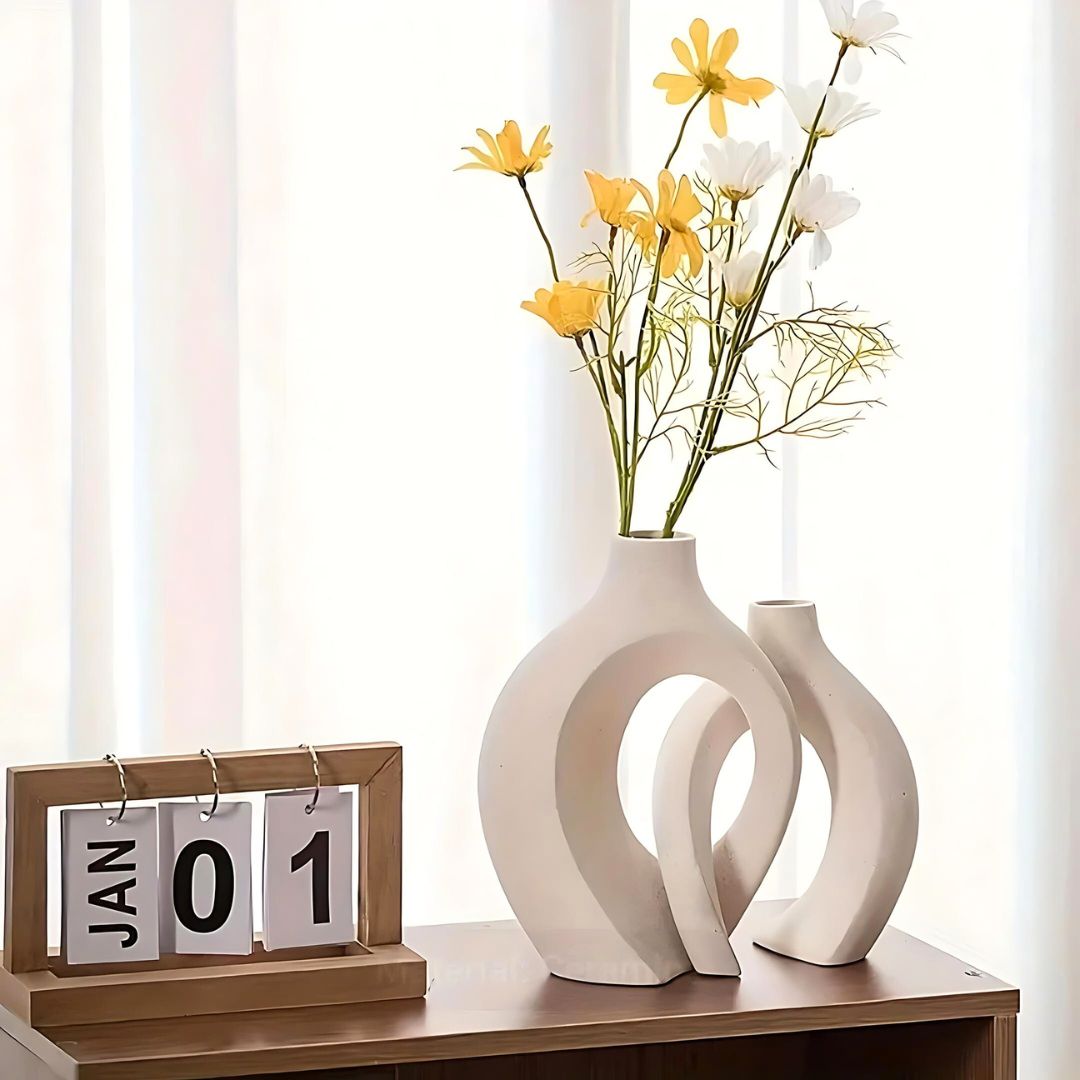 Vase Décoratif en Céramique Abstrait Moderne 30 cm et 25 cm 4