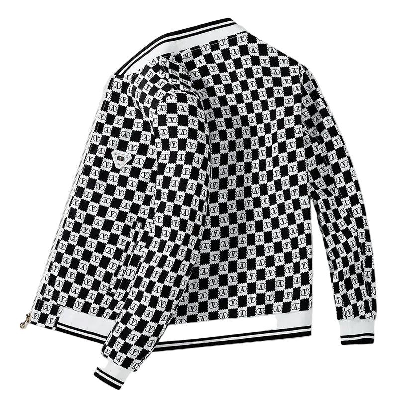 Veste Aviateur Rétro à Damier pour Homme 2
