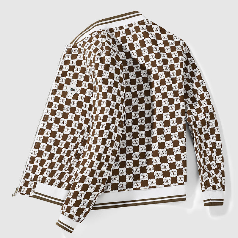 Veste Aviateur Rétro à Damier pour Homme 3