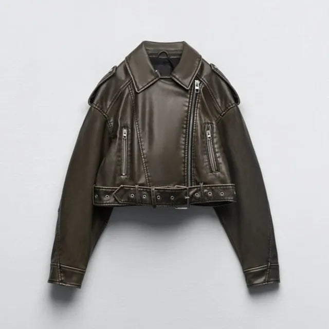 Veste Biker Courte Femme Moderne 3