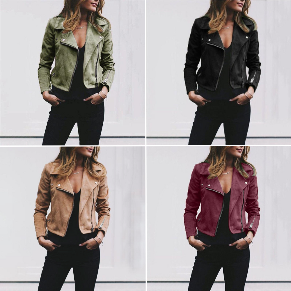 Veste Biker en Suède pour Femmes avec Détails Authentiques 6
