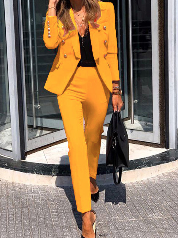 Veste Blazer Croisée et Pantalon Élégant pour Femme 8