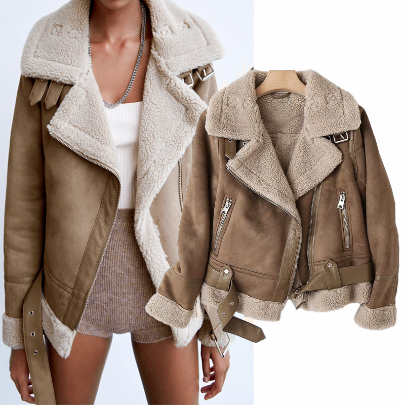 Veste Bomber Femme Moto Chic Ajustée avec Doublure Douce 1
