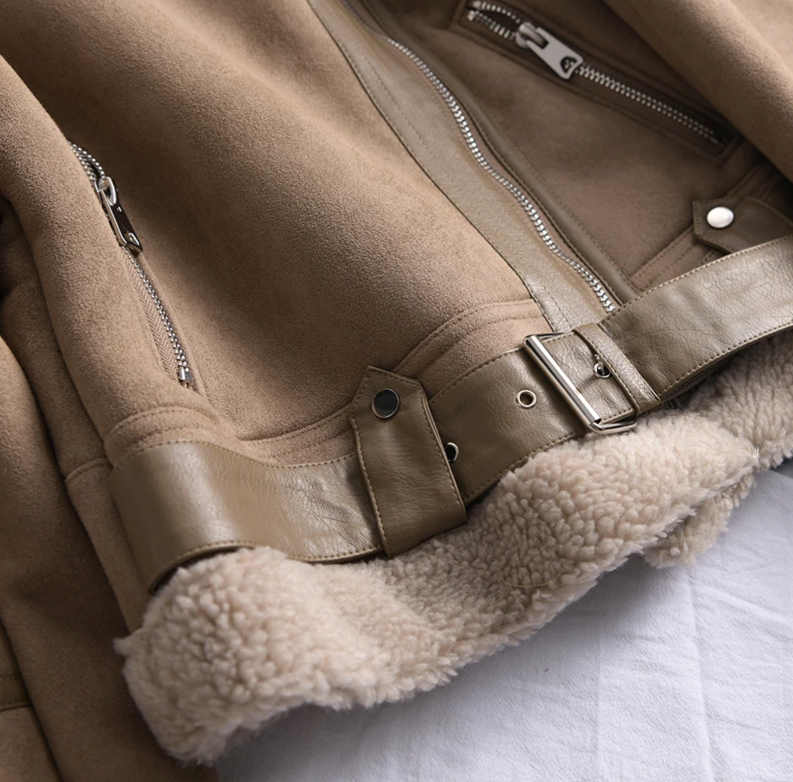 Veste Bomber Femme Moto Chic Ajustée avec Doublure Douce 4