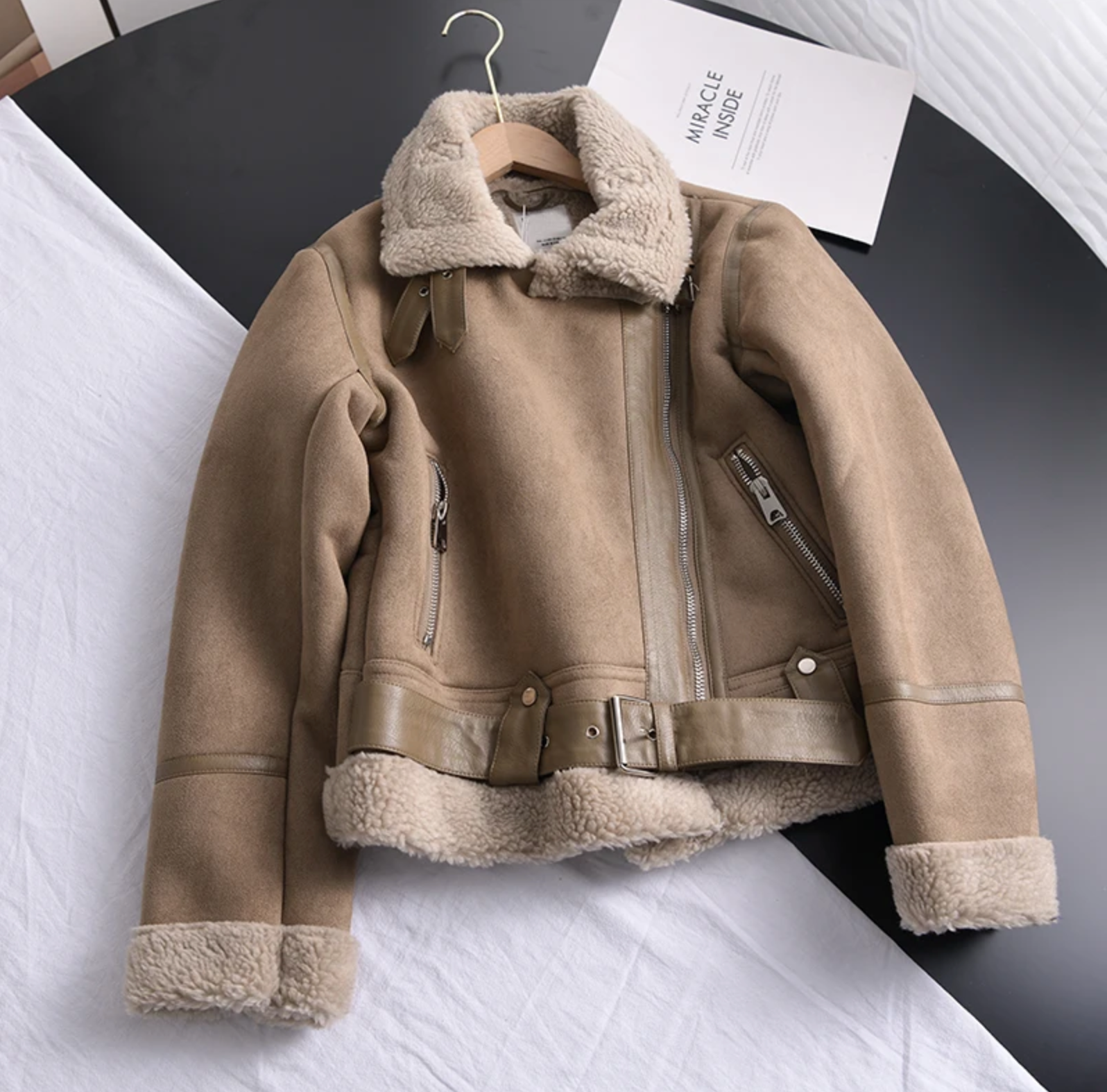 Veste Bomber Femme Moto Chic Ajustée avec Doublure Douce 8