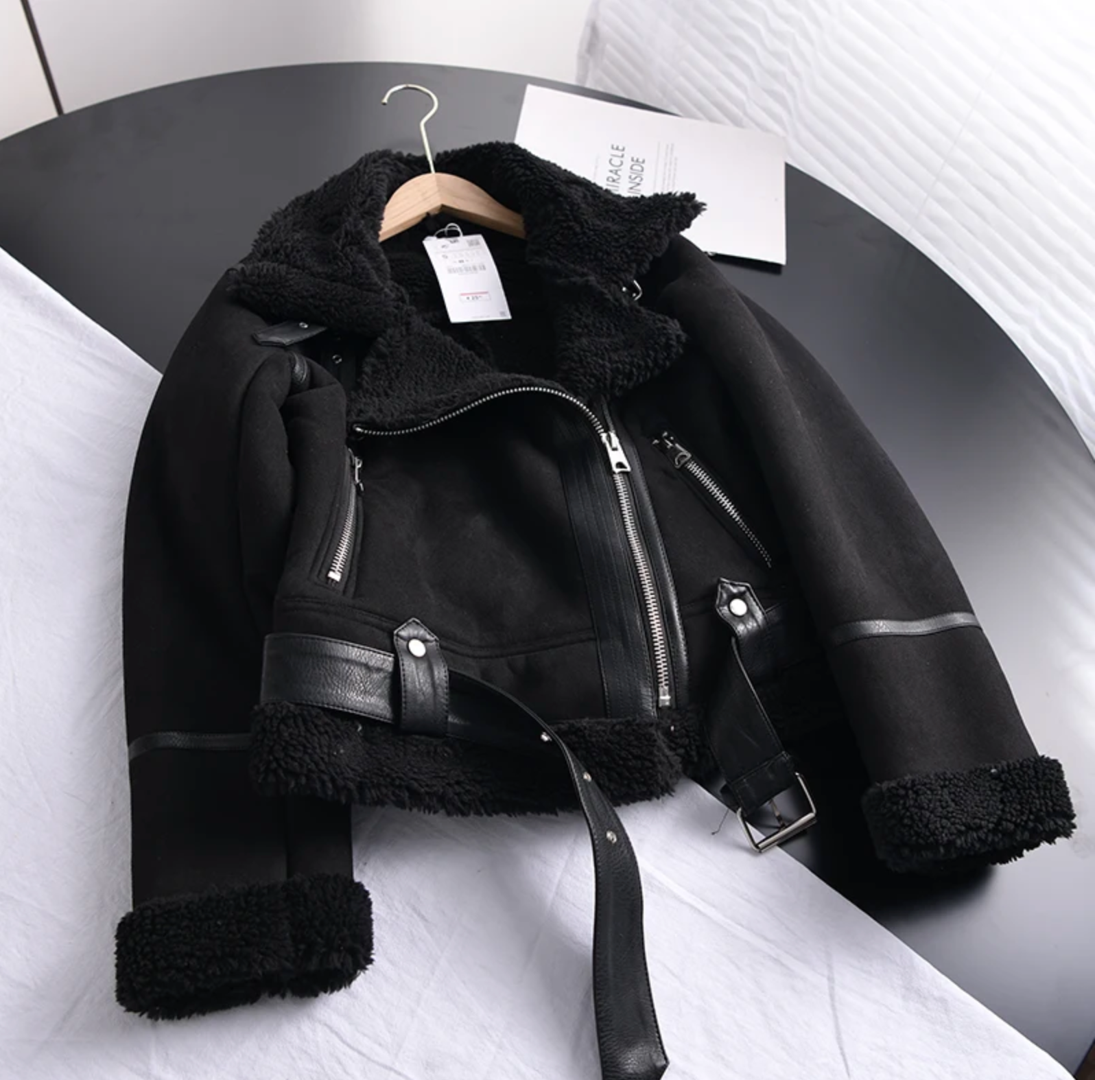 Veste Bomber Femme Moto Chic Ajustée avec Doublure Douce 9