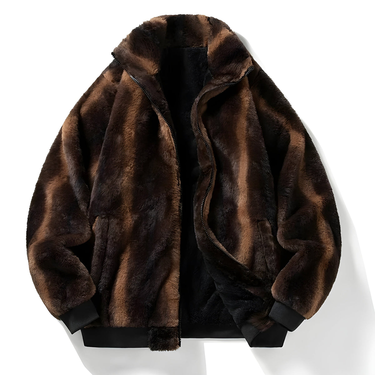 Veste Bomber Rétro en Fausse Fourrure 0